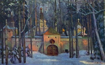 グリンカのオペラのセットデザイン 森の中のイヴァン・スサーニン修道院 コンスタンティン・ユオン Oil Paintings